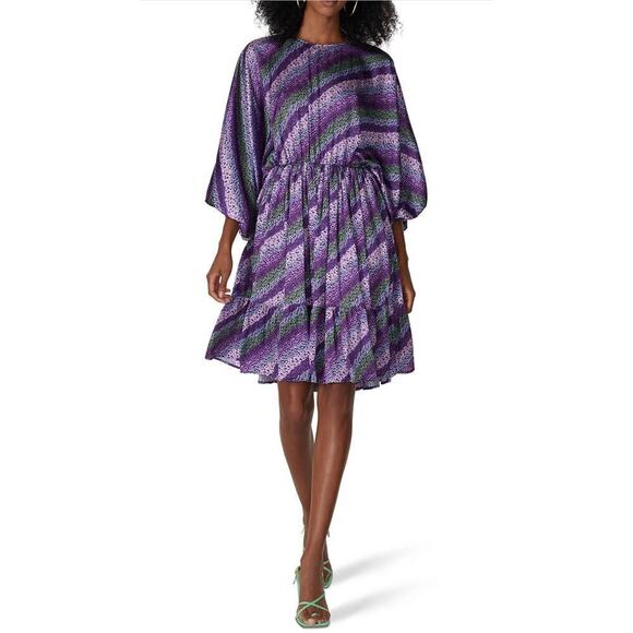Giovanna Nicolai Blouson Crew neckline Striped Tunic Dress SZ 38